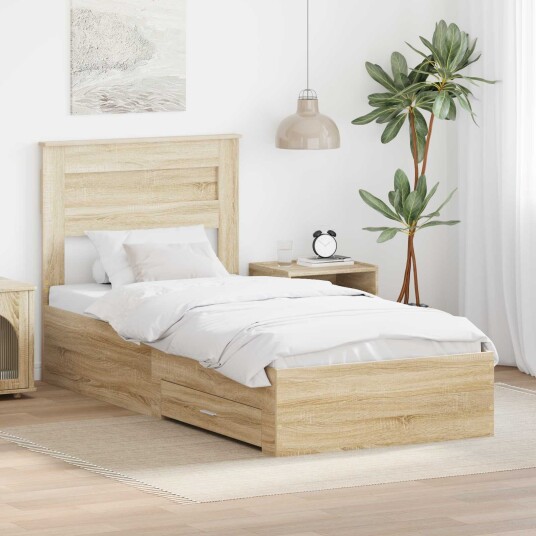 Sengestamme Sonoma Eik og Sølv 75 x 190 cm Konstruert tre