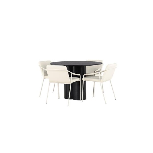 Venture Home Spisegruppe Venture Home Olivia Ø110 cm med 4 stk Tvist Stoler GR23831