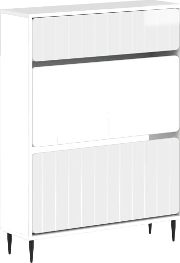 vidaXL Sko Skap ZWOLLE 78 x 24 x 103 cm Konstruert tre Høgglans hvit