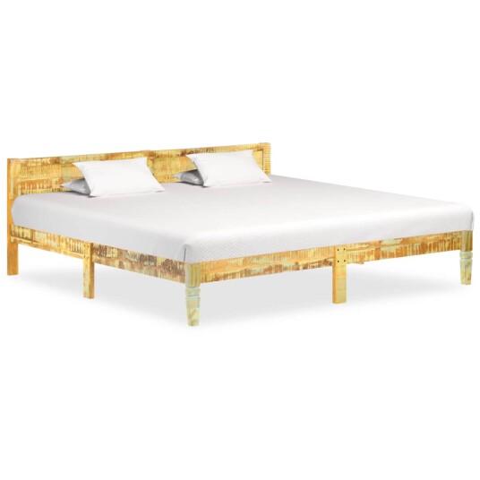 vidaXL Sengeramme gjenvunnet heltre 200x200 cm