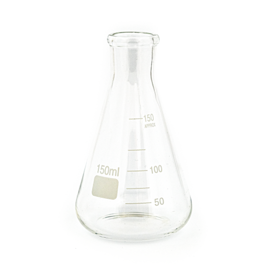 Erlenmeyer kolbe 150 ml av borosilikatglass. 0,15 liter