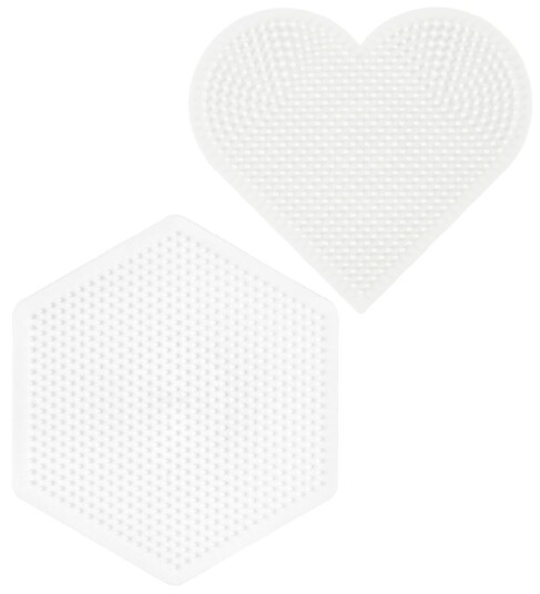 Hama Ironing beads Pegboards-heart and Hexagon Large