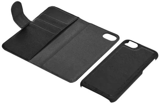 Essentials Mobildeksel iPhone 6/7/8/SE (2020/2022) PU Wallet med 3 Kort - Svart