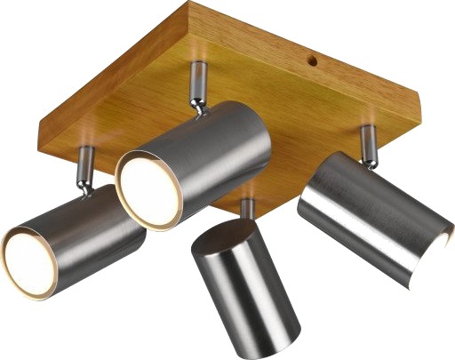 Trio Lighting Marley spotter i tak 4 spotter tre/stål