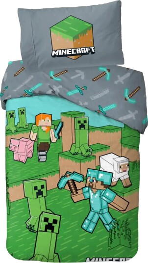 Minecraft Bed Linen Minecraft Animals & Mobs 140X200 60X63 Cm Green 140X200.60X63CM Minecraft Bed Linen Minecraft Animals & Mobs 140X200 60X63 Cm Green 140X200.60X63CM