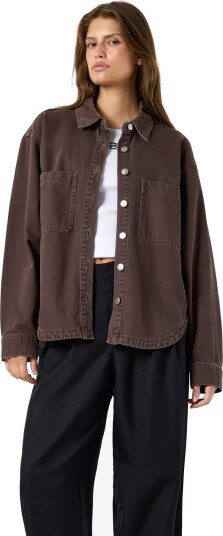 NOISY MAY Nmalva Ls Shacket Colored Noos   Brown   M