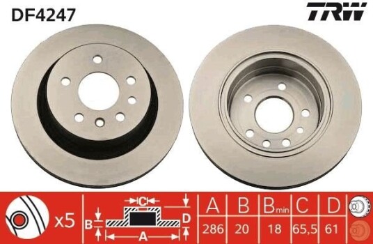Bremseskive TRW DF4247 Bremseskive TRW DF4247