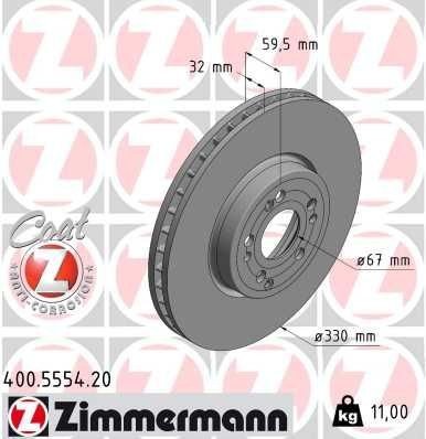 Bremseskive ZIMMERMANN 400.5554.20 Bremseskive ZIMMERMANN 400.5554.20