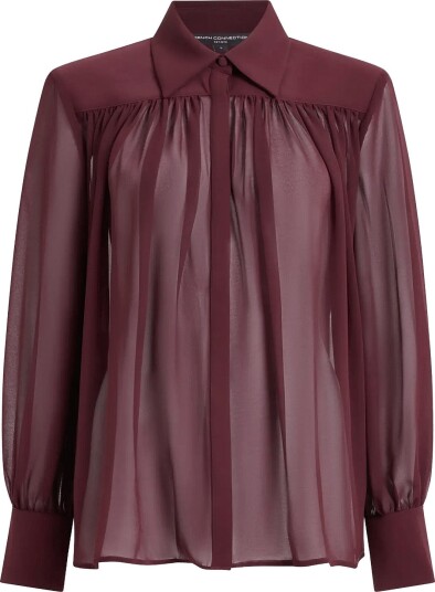 French Connection Arezzo Wide Shoulder Shirt CHERRY LIQUEUR M