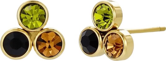 Bud To Rose Lima Trio Earring Green/Black/Gold   Gold   ONE SIZE