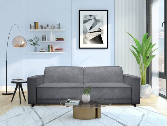 Sovesofa Allie Antrasitt Fløyel 81x225x91 cm Antrasitt Fløyel 81x225x91 cm