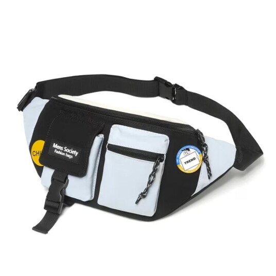 Y9574 Canvas Crossbody Single Shoulder Backpack Light Sports Chest Bag Black