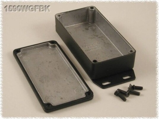Hammond Electronics 1590WGFBK 100 × 50 × 25 mm Aluminium Svart Kabinett