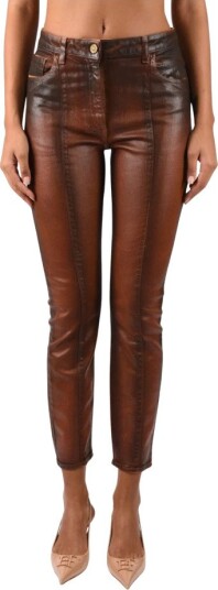 Elisabetta Franchi Dame Jeans Brun W29,