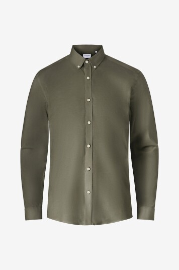 Lindbergh - Skjorte Oxford Superflex Shirt L/S - Grønn Lindbergh - Skjorte Oxford Superflex Shirt L/S - Grønn