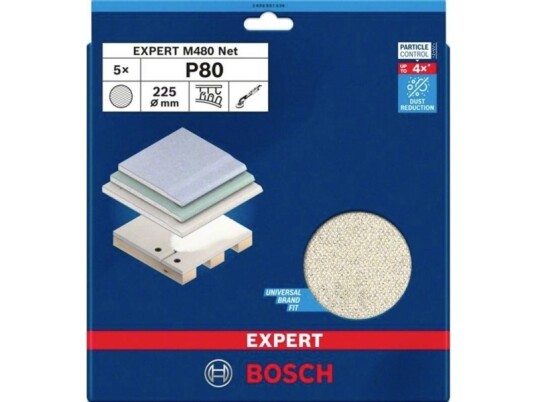 Bosch Slipenett for Gipssliper K80 Ø225mm 5-pk 2608901636 Bosch Slipenett for Gipssliper K80 Ø225mm 5-pk 2608901636