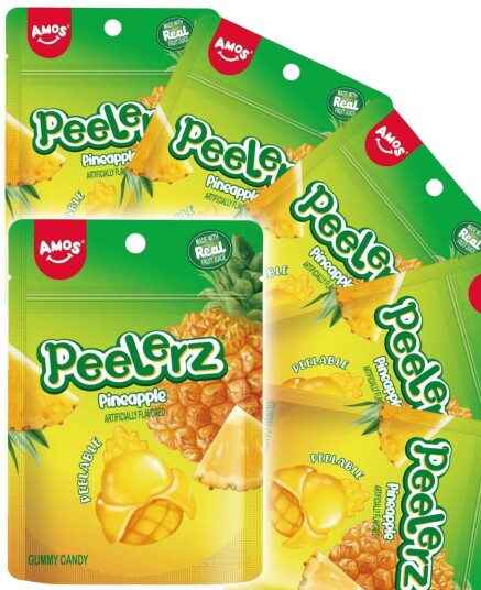 24 stk Peelerz Gummy Pinapple Skrellbart Gelegodteri med Ananassmak Hel Eske 1,56 kg
