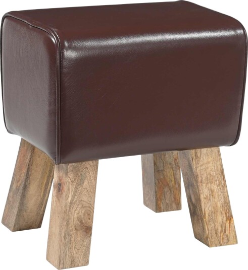 vidaXL benk 40 x 30 x 45 cm Ekte Lær Mørk brun