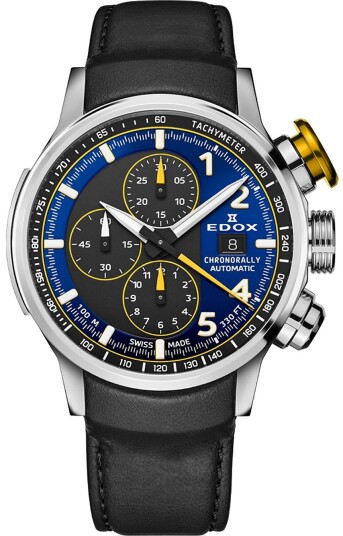 Edox Herreklokke 01129 TTNJCN BUNJ Chronorally Blå/Gummi Ø45 mm