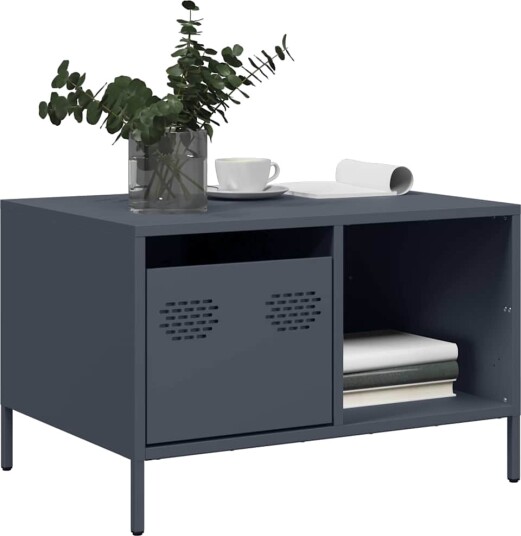 Salongbord antrasitt 68,5x50x43,5 cm kaldvalset stål 8721102930393