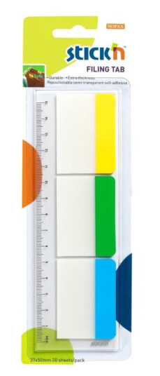 Registerfaner Stick'N kraftig rød/gul/grøn 37x50mm 3x10ark/pk Registerfaner Stick'N kraftig rød/gul/grøn 37x50mm 3x10ark/pk