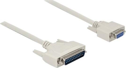 Delock Seriell Kabel Db 25 Hann Til Db 9 Hunn 50 Cm Tommelskruer Beige
