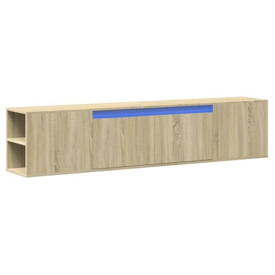 Vegghengt TV-benk med LED sonoma eik 180x31x39,5 cm