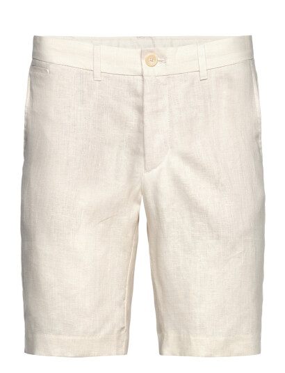 Mango Slim-Fit 100% Linen Bermuda Shorts - Cream - 56 Mango Slim-Fit 100% Linen Bermuda Shorts - Cream - 56