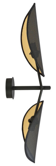 Euluna Vegglampe Vene, svart/gull, 2 lyskilder