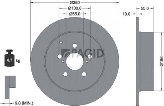 PAGID 54357NC Bremseskive PAGID 54357NC Bremseskive