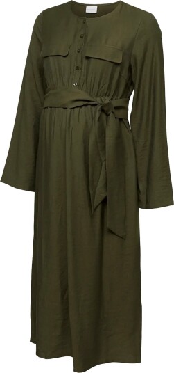 Mamalicious Mlregitza Lia Ls Wo Midi Dress 2F Khaki green L Mamalicious Mlregitza Lia Ls Wo Midi Dress 2F Khaki green L
