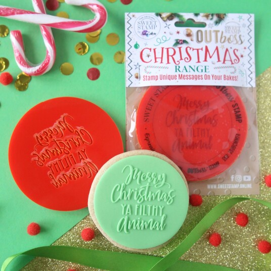 Embosser/stempel Merry Christmas Ya Filthy Animal 