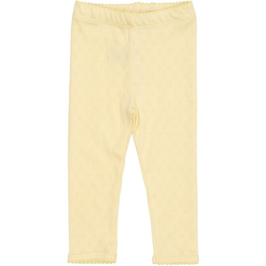 COPENHAGEN COLORS Pale Yellow Pointelle Heart Leggings 68 COPENHAGEN COLORS Pale Yellow Pointelle Heart Leggings 68