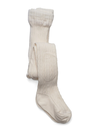 Geggamoja Cable Knitted Stockings Offwhite - Cream - 74-80