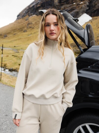 Twentyfour Mode Vivi Half Zip Genser Grå 36
