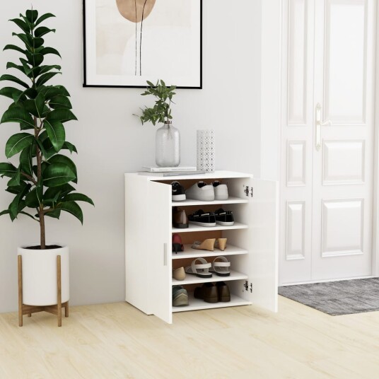 vidaXL Skoskap hvit 60x35x70 cm sponplate