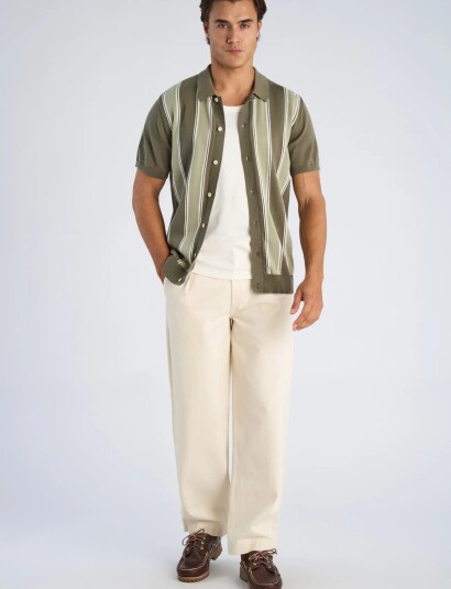 Lindbergh Knitted Polo Cardigan Green S Lindbergh Knitted Polo Cardigan Green S