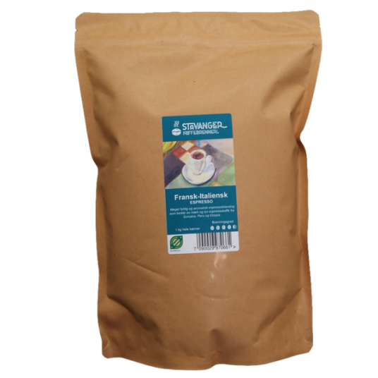 Økologisk espresso fransk/italiensk 1kg,