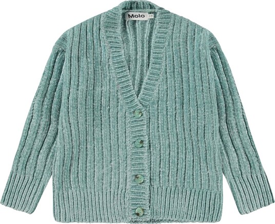 Molo Cardigan Velur   Strikk   Gianna   Rolig   Molo   5 6 år 110 116   Cardigan Blå Grønn