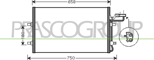 Kondensator, klimaanlegg PRASCO VV220C002
