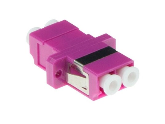Act Fiber Optic Lc-Lc Duplex Adapter Multimode Om4. Connectors: Lc/Lc Lc Duplex Adapter Om4 Violet (Ea9006)