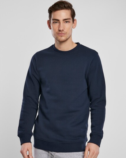 Urban Classics Organic Basis Crewneck med rund hals Blå
