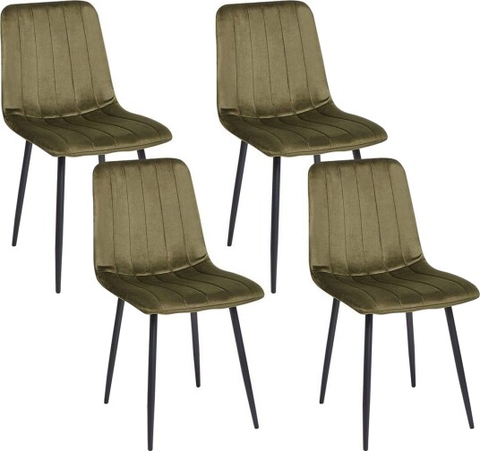 Matsalsstol Beliani Kalispell set om 4 Olive green -