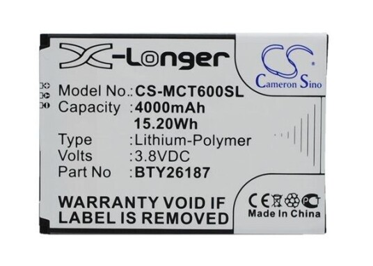 Mobistel Cynus T6 batteri (4000 mAh 3.8 V)