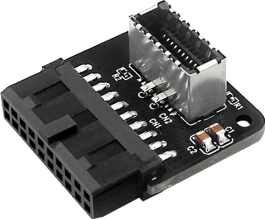 Graugear Intern 19 Pins Hann Usb 3.0 Til Usb 3.1 Type E 20 Pinners Nøkkel A   90 Grader