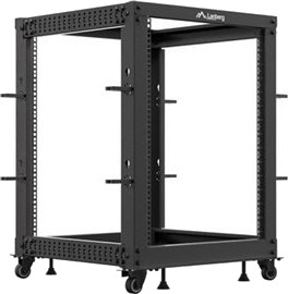 Lanberg Rack Åpen Ramme 600 X 600 1100 Adjustable Fritt Stående Svart Ral 9004 15U 19"