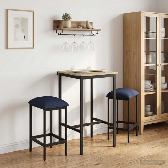 vidaXL Barstol 2 stk. Blå 40 x 32 x 64 cm Konstruert tre vidaXL Barstol 2 stk. Blå 40 x 32 x 64 cm Konstruert tre