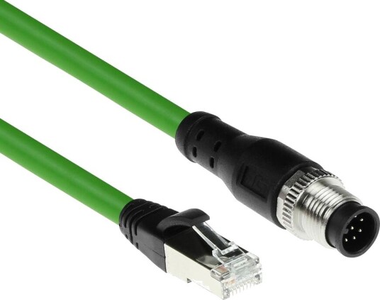ACT Industriell 3.00 m Sensorkabel M12A 8-Pinners Hann Til RJ45 Hann, Ultraflex SF/UTP TPE Kabel, Skjermet