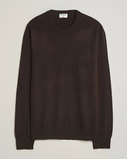 Filippa K Cotton Merino Knitted Sweater Dark Chocolate