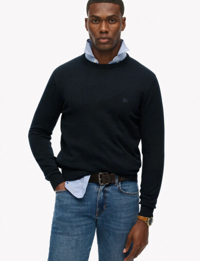 Superdry Essentials Cotton Jumper Navy S Superdry Essentials Cotton Jumper Navy S